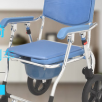Multifunctional toilet chair belt wheel elderly pregnant women disabled foldable mobile anti-skid re